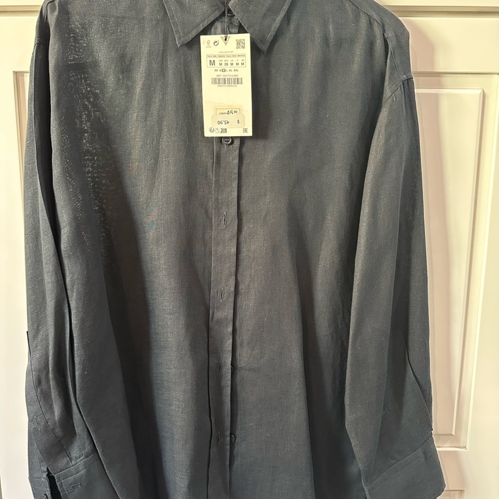 Zara Black Collared Shirt